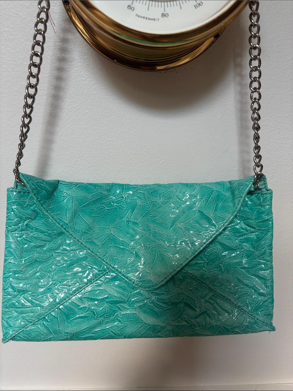 Jessica McClintock evening formal envelope shoulder handbag w/chain